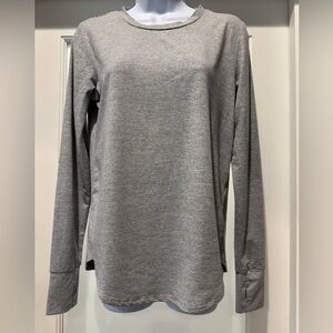 We Wander Gray Stripe Long Sleeve Top Size S Thumbholes Soft Stretch